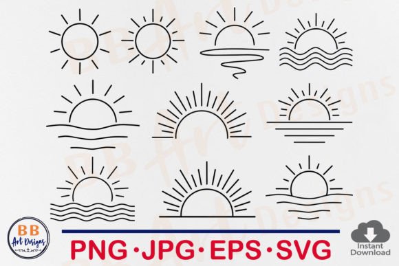 Download Sun SVG Bundle, Sunrise Clipart Vector - Bundle Collection