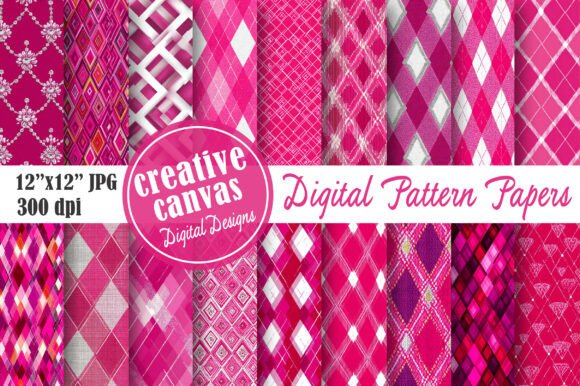Download Hot Pink Argyle Seamless Pattern Bundle - Bundle Collection