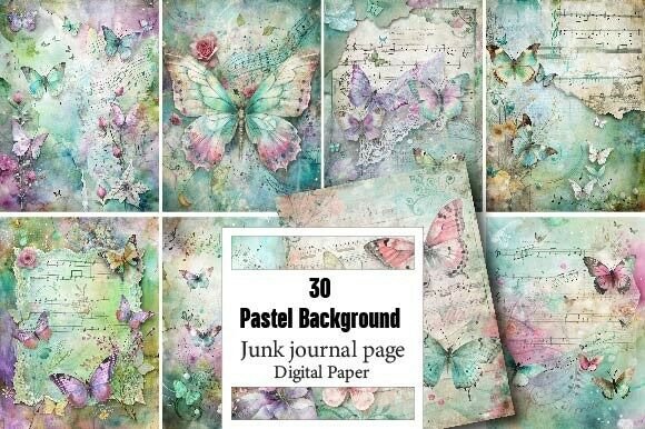 Download Pastel Background Junk Journal Kit - Pastel background Collection
