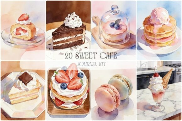 Download Sweet Cafe Journal Kit, Wallpaper - Cafe Collection