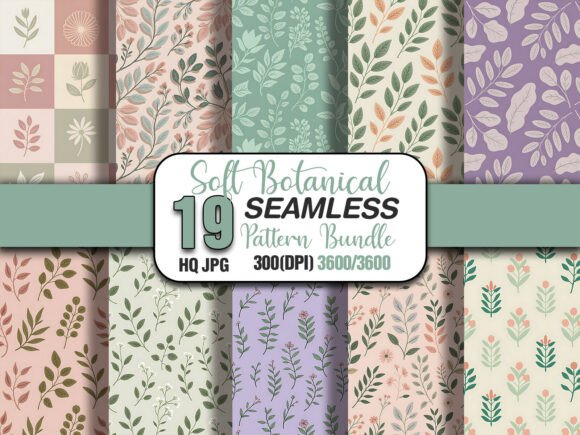 Download Soft Botanical Leaf Pattern Bundle - Bundle Collection