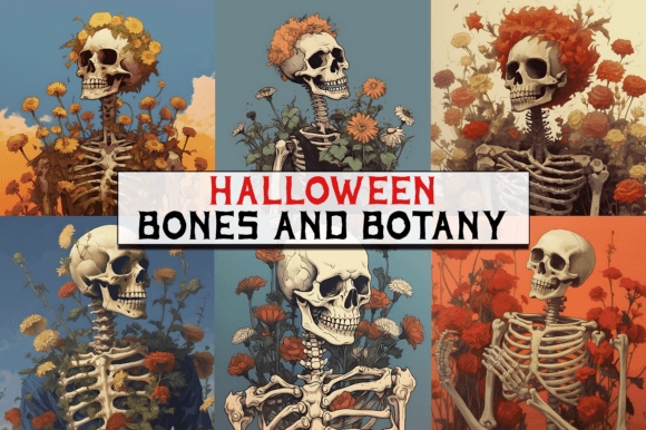 Download Halloween Bones and Botany Art Bundle - Bundle Collection