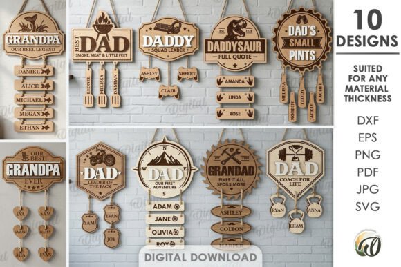 Download Personalized Dad Hanging Decors Bundle - Bundle Collection