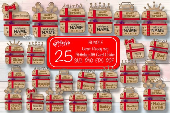 Download Birthday Gift Card Holder Bundle Laser - Bundle Collection