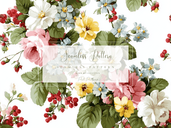 Download Vintage Floral Seamless Pattern PNG with Background - Seamless pattern png Collection