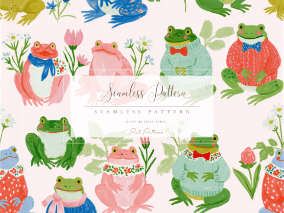 Download Cute Frog Seamless Pattern PNG - Seamless pattern png Collection