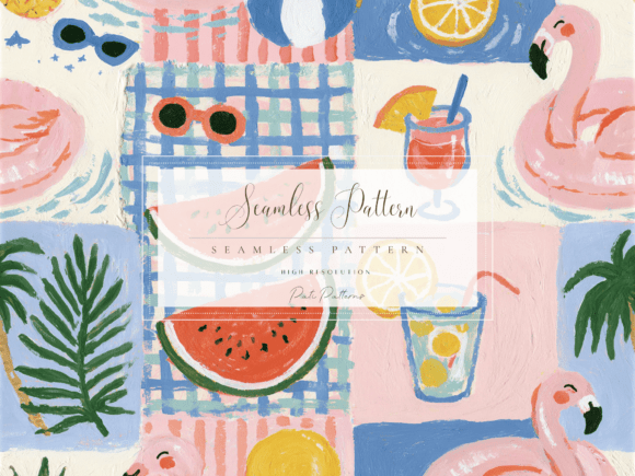 Download Summer Watermelon Flamingo Seamless Pattern PNG - Seamless pattern png Collection