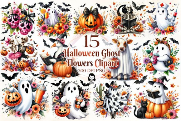 Download Halloween Fall Flowers Ghost Bundle - Bundle Collection