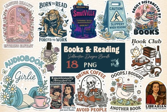 Download Reading Books Sublimation Bundle - Bundle Collection