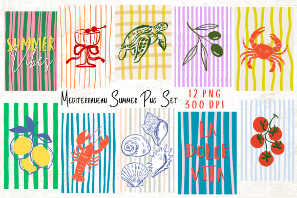 Download Mediterranean Summer Png Set Bundle - Bundle Collection