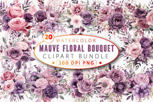 Download Mauve Floral Bouquet Clipart Bundle - Bundle Collection